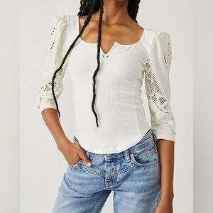 Free people 3/4 sleeve blouse